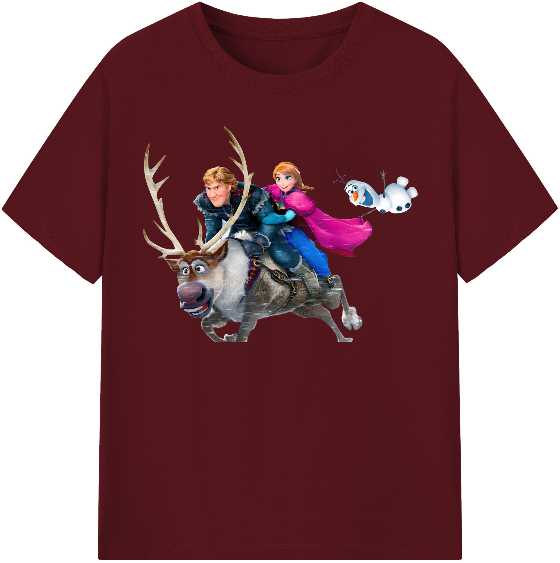 （画像用） アナと雪の女王 アンナ エルサ Frozen Anna Elsa 綿100％半袖Tシャツ（フロントプリント）